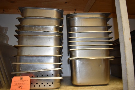 APPROX. (20) STAINLESS STEEL INSERTS, 10" x 13",