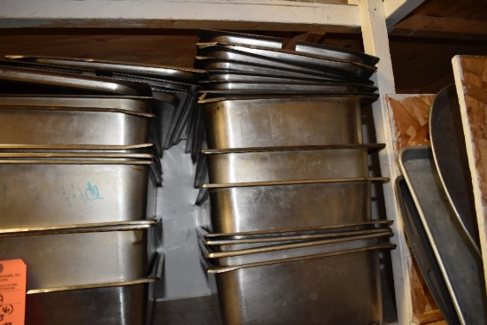 APPROX. (16) STAINLESS STEEL INSERTS, 20" x 13",