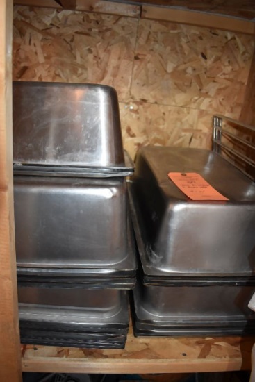 APPROX. (34) STAINLESS INSERTS AND METAL RACKS,