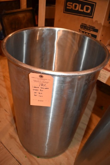 LARGE STAINLESS STEEL POT, 19" DIAMETER x 30" TALL