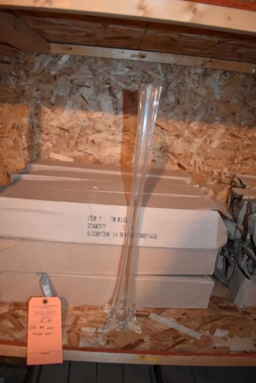 (12) 24" GLASS TOWER VASES