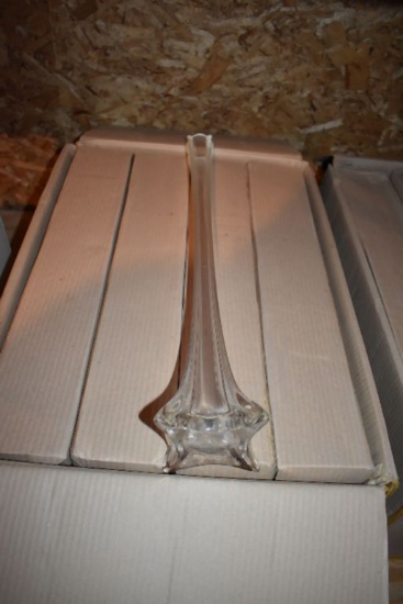 (12) 24" GLASS TOWER VASES