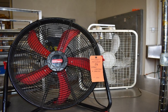 (2) FANS, HYPERTOUGH AND LAKEWOOD, BUILDING 2 KITCHEN