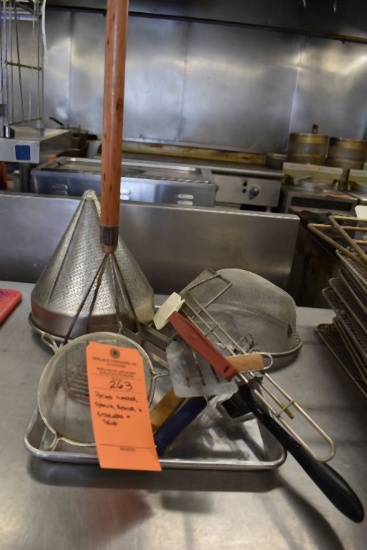 POTATO MASHER, SPATULA, BEATER AND STRAINERS
