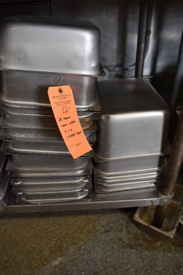 APPROX (25) METAL INSERTS, 13" x 10", DIFFERENT DEPTHS