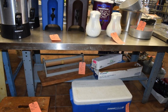 STAINLESS PREP TABLE, 6'L X 30"D x 34"H,
