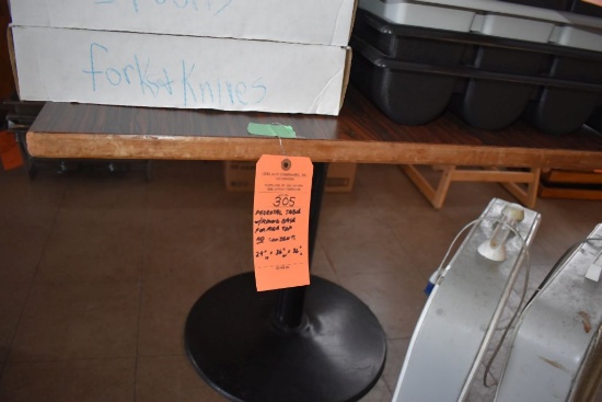 PEDESTAL TABLE WITH ROUND BASE, FORMICA TOP,