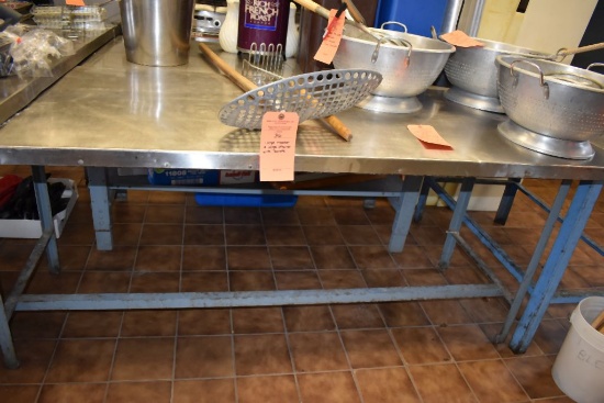 STAINLESS PREP TABLE, 6'L X 30"D x 35"H