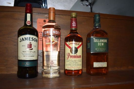 (4) BOTTLES OF SMIRNOFF PEACH JAMESON PREMIUM