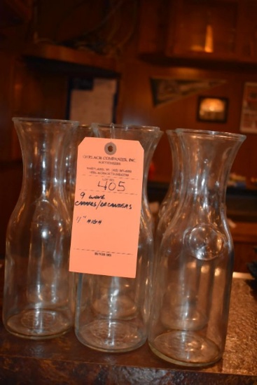 (9) WINE CARAFES/DECANTERS, 11" HIGH
