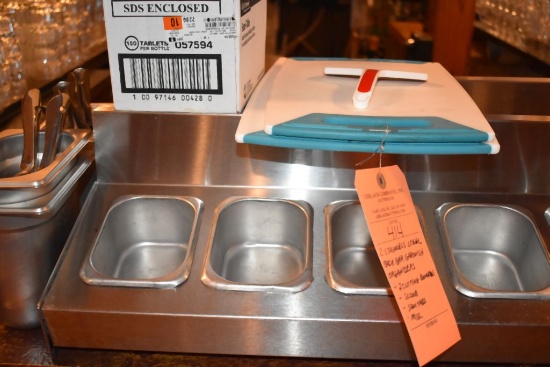 (2) STAINLESS STEEL BACK BAR GARNISH ORGANIZERS,