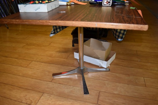 PEDESTAL TABLE WITH FORMICA TOP, 36" x 36" x 29"H,