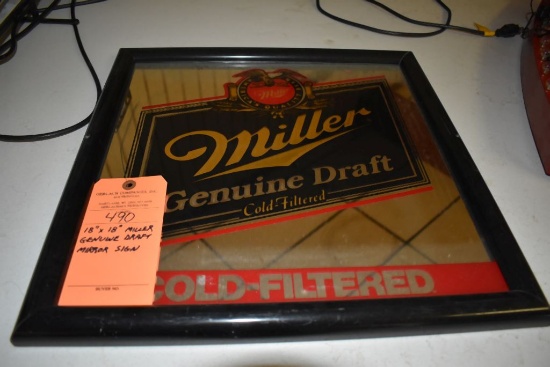 18" x 18" MILLER GENUINE DRAFT MIRROR SIGN