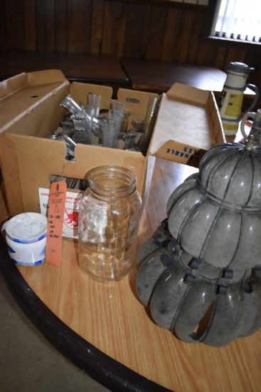 BOX AND LOOSE GLASS; VASES, JARS AND MISC. PIECES