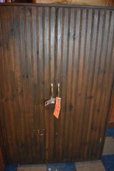 WOOD STORAGE CABINET, LOCKABLE, 40"L x 21"D x 59"H