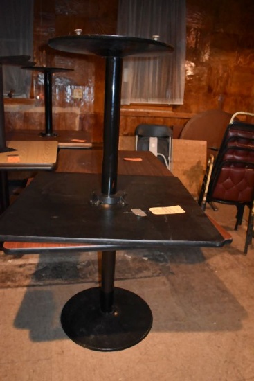 PAIR OF SQUARE PEDESTAL TABLES, 36" x 36" x 30"H