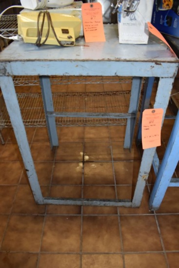 HEAVY METAL TABLE, 21" x 24" x 34"T, BUILDING 2 KITCHEN