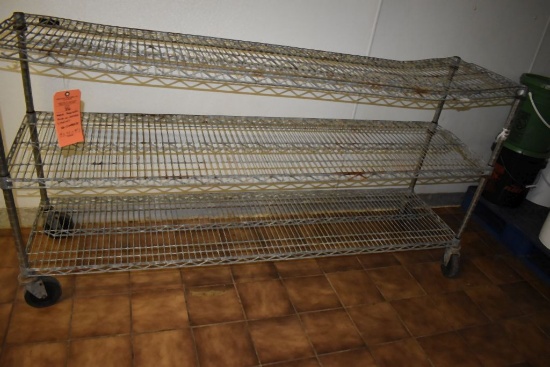 FREEZER RACK WITH THREE SHELVES, NO CONTENTS,