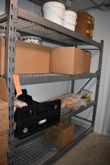 GRAY METAL RACK, 24" x 77" x 72"T, BUILDING 2 KITCHEN
