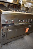 GAS FOUR BURNER RANGE WITH SIDE GRILL GRATE AND