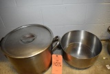 (2) STAINLESS STEEL POTS - (1) HAS A LID, BUILDING 2 KITCHEN