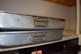 (2) LARGE ALUMINUM PANS WITH HANDLES, 20