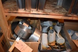 (4) BOXES OF POURERS AND MOLDS AND MISC.