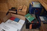 (10) BINS AND (4) BOXES OF BOOKS