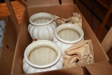 BOX WITH (3) WHITE PLANTERS