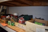 ASSORTED HARDWARE AND MISC. ON THIS 5' SHELF, - 1ST SHELF