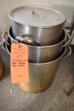 (3) ASSORTED SIZE LARGE STAINLESS STEEL KETTLES