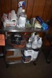 STAINLESS STEEL THREE SHELF SERVING CART WITH