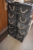 (12) DARK BROWN WOODEN CRAFT CRATES, 5