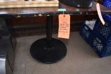 PEDESTAL TABLE WITH ROUND BASE, FORMICA TOP,