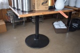 PEDESTAL TABLE WITH ROUND BASE, FORMICA TOP,