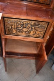HAND CRAFTED WOODEN CABINET WITH CARVINGS -