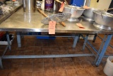 STAINLESS PREP TABLE, 6'L X 30
