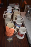 CERAMIC AND PLASTIC ADVERTISING BEER STEINS