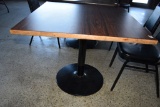 SQUARE PEDESTAL TABLE WITH FORMICA TOP,