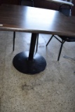 SQUARE PEDESTAL TABLE WITH FORMICA TOP,