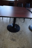 SQUARE PEDESTAL TABLE WITH FORMICA TOP,