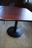 SQUARE PEDESTAL TABLE WITH FORMICA TOP,