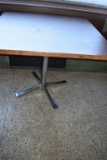 SQUARE PEDESTAL TABLE WITH FORMICA TOP,