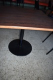 SQUARE PEDESTAL TABLE WITH FORMICA TOP,