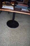 SQUARE PEDESTAL TABLE WITH FORMICA TOP,