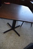 SQUARE PEDESTAL TABLE WITH FORMICA TOP,