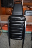 STACK OF (8) STEEL FRAMED CHAIRS WITH VINYL SEATS