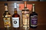 (4) BOTTLES; SMIRNOFF PEACH, SCREWBALL WHISKEY,