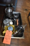 STAINLESS INSERT WITH MISC. ITEMS, BURGER MAKER,