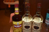 (3) BOTTLES; TITO'S, KESSLER,